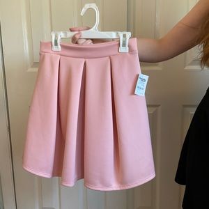 Light Pink Pleated Skater Skirt